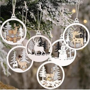 Rustic Wooden Winter Wonderland - White and Silver